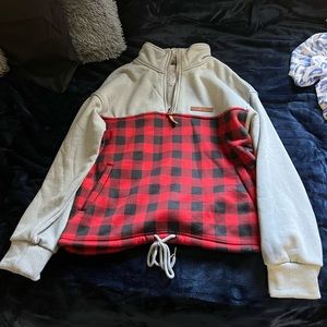 Crew neck quarter zip